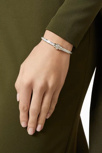 سوار بوزيشن مزين بالماس ذهب أبيض عيار 18