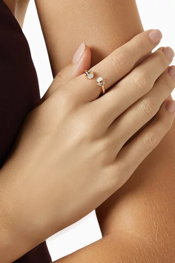 Possession Pearl & Diamond Open Ring in 18kt Rose Gold