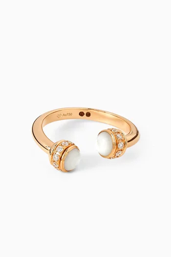 Possession Pearl & Diamond Open Ring in 18kt Rose Gold