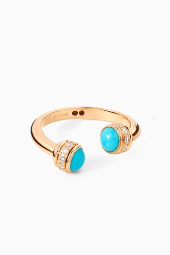 Possession Turquoise & Diamond Open Ring in 18kt Rose Gold