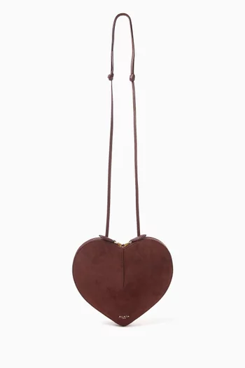 Mini Le Coeur Crossbody Bag in Suede