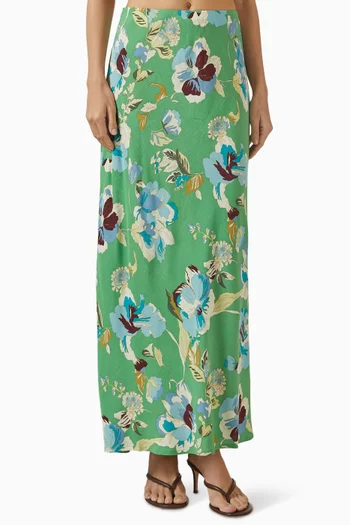 Zoe Bias Midi Skirt in Viscose