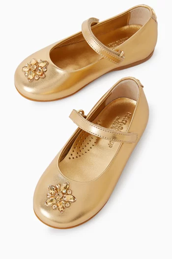 حذاء باليرينا بكعب مسطح جلد نابا 