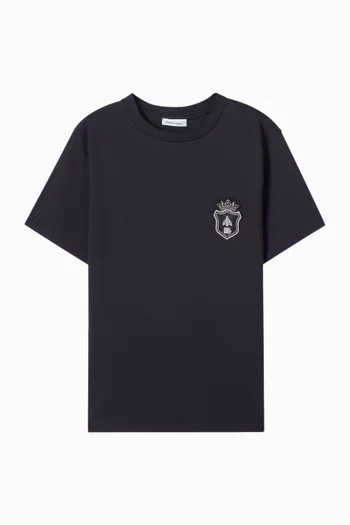 Crest-patch T-shirt in Cotton