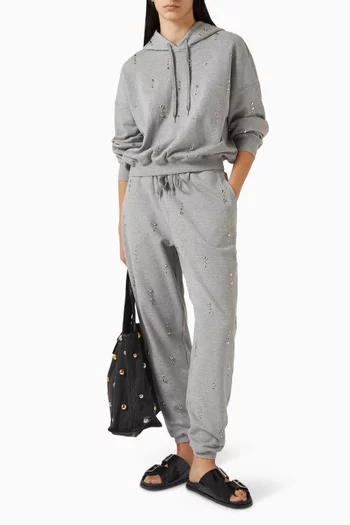 Stud-embellished Sweatpants in French Terry