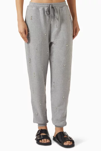 Stud-embellished Sweatpants in French Terry