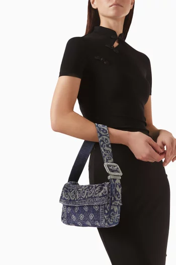 Vitty Grande Shoulder Bag in Crystal-embellished Mesh