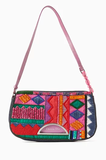 حقيبة كتف ماليس مزينة بالخرز من الألفينيات