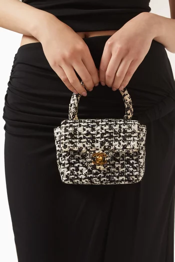 حقيبة ميني بيد علوية وتطريز بالترتر من التسعينيات تويد