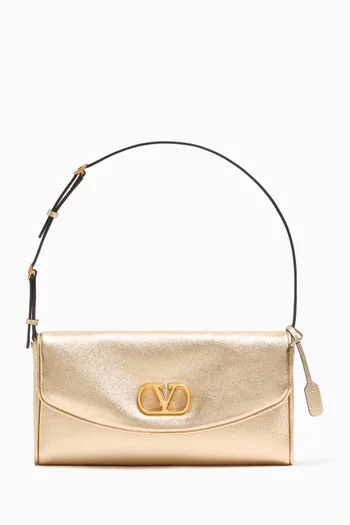 Small De Vain Clutch in Laminated Nappa Leather