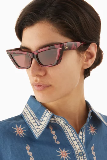 نظارة شمسية لوتشيا بتصميم عين القطة أسيتات لو سبيكس x ألميس