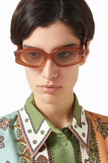 نظارة شمسية لونار بإطار بيضاوي أسيتات لو سبيكس x ألميس