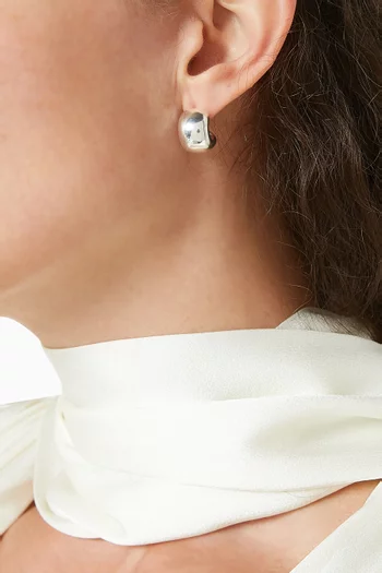 أقراط دائرية أزور ايفري داي نحاس مطلي فضة