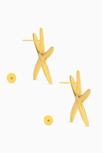 Estelle Starfish Earrings in 24kt Gold-plated Brass