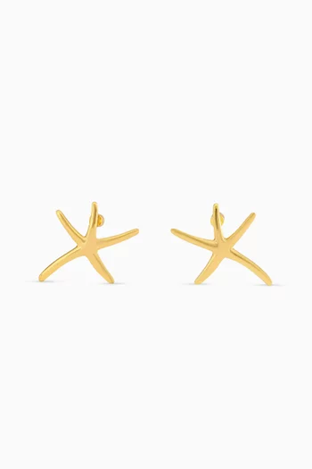 Estelle Starfish Earrings in 24kt Gold-plated Brass