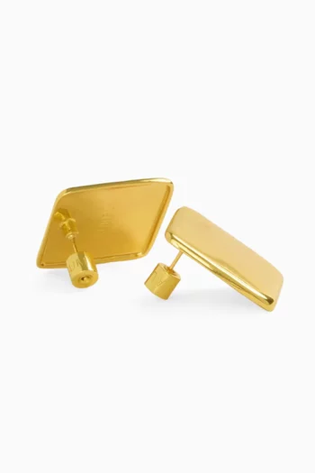 Vita Square Earrings in 24kt Gold-plated Brass