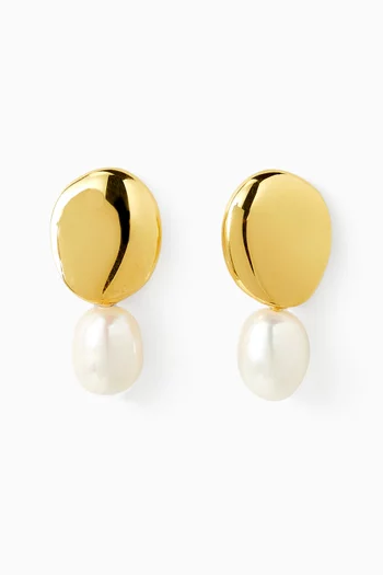 Semina Pearl Earrings in 18kt Gold-plated Sterling Silver
