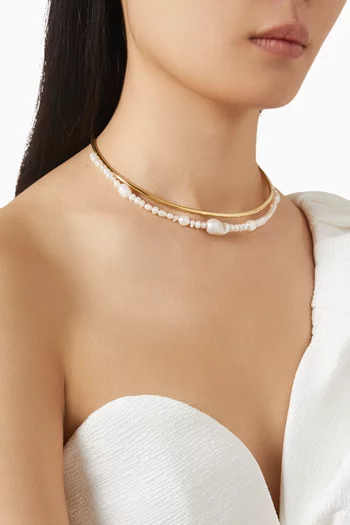 Cosmo Collar Necklace in 18kt Gold-plated Sterling Silver