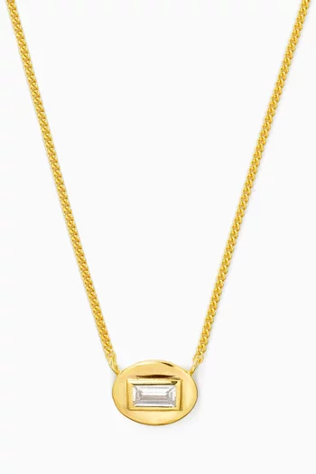 Momento Baguette Necklace in 18kt Gold-plated Sterling Silver