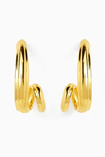 Ruffle Swirl Hoop Earrings in 18kt Gold-plated Sterling Silver
