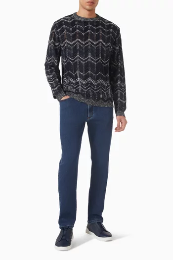 سترة سهلة الارتداء بنقشة شيفرون قطن