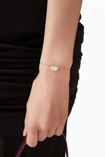 سوار ماي سكاي بحلية بشكل شمس مرصعة بالماس وعرق اللؤلؤ ذهب عيار 18