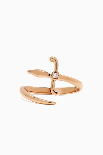Swords Of Love Diamond Ring in 18kt Rose Gold
