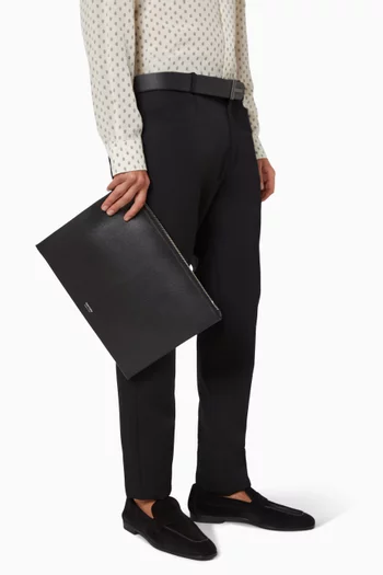 حقيبة رفيعة كبيرة الحجم جلد