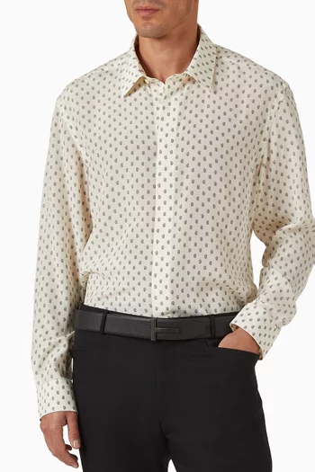 حزام بوجهين بحرف T جلد