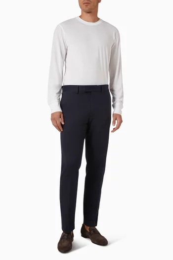 تي شيرت بفتحة رقبة مستديرة قطن ولايوسيل