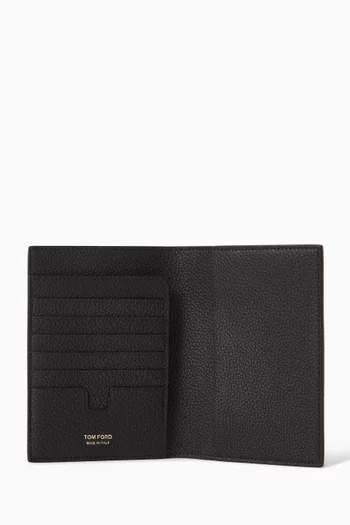 Elongated T Line Passport Holder in Leather