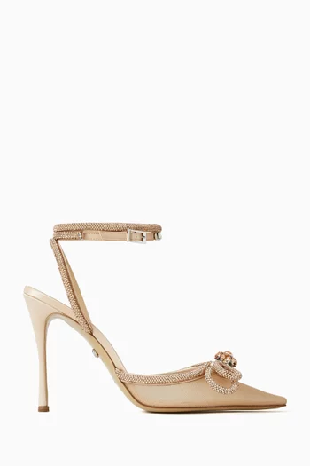 حذاء كلاسيك بعقدة مزدوجة وكعب 110 مم قماش شبكي