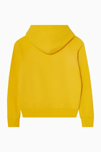 كنزة بغطاء رأس وشعار الماركة قطن