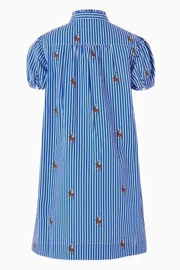 فستان بنمط قميص مخطط قطن