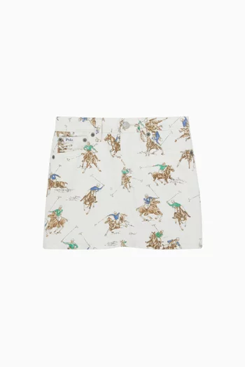 تنورة بنقشة أحصنة دينم