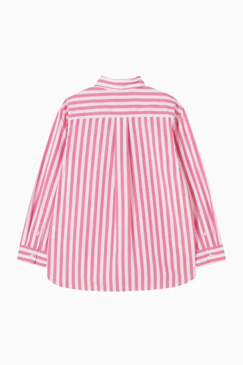 قميص مخطط بشعار الماركة قطن بوبلين