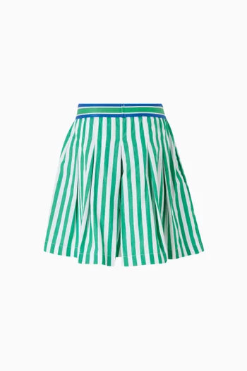 شورت مخطط بشعار الماركة قطن بوبلين