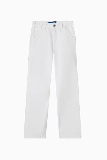 بنطال منسوج بقصة مستقيمة 