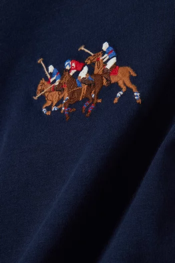 تي شيرت مطرز بشعار الماركة قطن