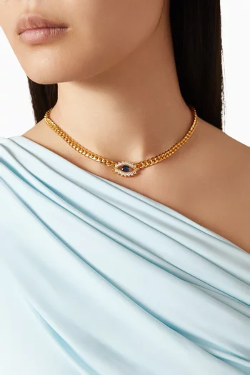 See No Evil Necklace in 18kt Gold-plated Brass