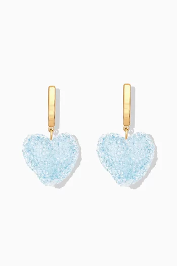 Jelly Heart Hoop Earrings in 18kt Gold-plated Brass