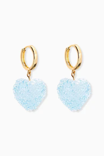 Jelly Heart Hoop Earrings in 18kt Gold-plated Brass