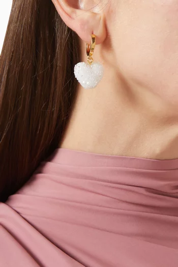 Jelly Heart Hoop Earrings in 18kt Gold-plated Brass