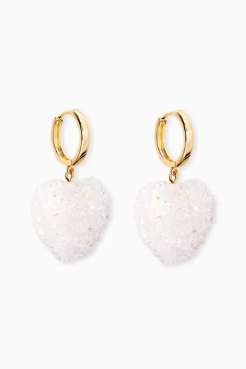 Jelly Heart Hoop Earrings in 18kt Gold-plated Brass