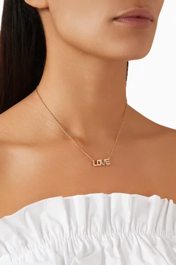 Love Baguette Necklace in 18kt Gold-plated Brass