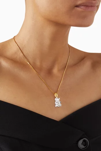 Dalmatian Nostalgia Bear Pendant in 18kt Gold-plated Brass