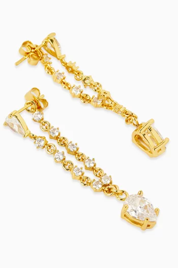 Pear Drop Earrings in 18kt Gold-plated Brass