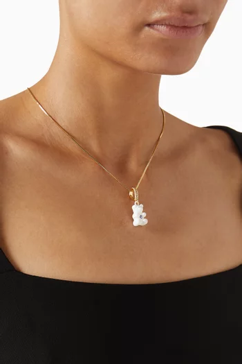 Karma Bear Pendant in 18kt Gold-plated Brass