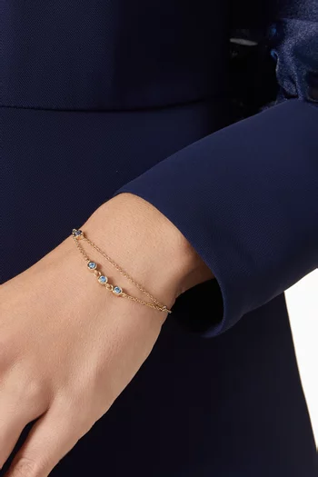 Colistan Topaz Crystal Chain Bracelet in 18kt Gold-plated Metal