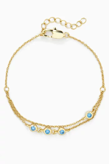 Colistan Topaz Crystal Chain Bracelet in 18kt Gold-plated Metal